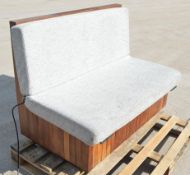 1 x Solid Wood Modular 2-Seater Straight Seating Bench with Sit & Heat Heated Seat Cushion - HNB400
