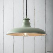 1 x GARDEN TRADING Toulon Pendant Light - Colour: Sage - Ref: GTC202/GTCC1 - CL1017 - Location: