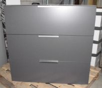1 x LIGNE ROSET Modern Chest Of Soft-Close Drawers with a Slate-style Top and Graphite Grey Finish