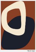 1 x PAPER COLLECTIVE 'Solid Shapes 02 By Nina Bruun' Fine Art Giclee Print on Matt Heavy Paper,