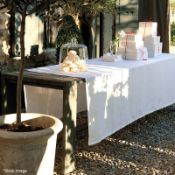 1 x LE JACQUARD FRANCAIS 'Tivoli' 100% Linen White Tablecloth 175x320cm - Original Price £390.00