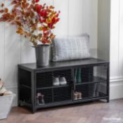 1 x Whitby 8 Compartment Wire Metal Shoe Locker In Black - Steel - RRP £330.00 - Ref: GTC149/
