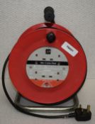 1 x 30m Cable Reel Extension Lead - 240v Fully Wound with 4 Sockets & Thermal Cut Out - Ref: TG221 -