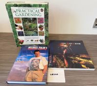 3 x Assorted Coffee Table Books Including Practical gardening and Michael Palin's Hemingway