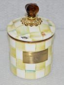 1 x MACKENZIE CHILDS 'Parchment Check' Hand-painted Enamel Canister, Small - Original Price £119.00