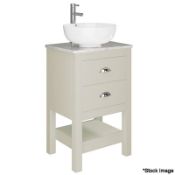 1 x TRISTAN ALEXANDER Highgrove 500mm 2 Drawer Washstand - Colour: Joanna - Handmade In The Uk - RRP