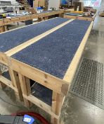 1 x Wooden Work Bench - 240(L) X 60(W) X 88(H) cm - Ref: LB164 - CL1019 - Location: Waltham Abbey