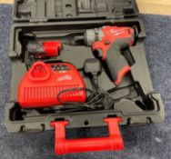 1 x MILWAUKEE Fuel 12V Compact Screwdriver With Battery, Charger And Case - M12 Cd-202C - RRP £190.