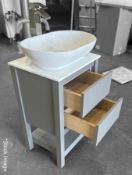1 x TRISTAN ALEXANDER Highgrove 500mm 2 Drawer Washstand In Dark Lead - Handmade In The Uk - RRP £