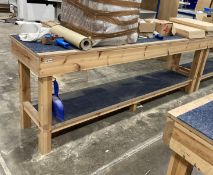 1 x Wooden Work Bench - 240(L) X 60(W) X 88(H) cm - Ref: LB156 - CL1019 - Location: Waltham Abbey