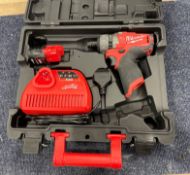 1 x MILWAUKEE Fuel 12V Compact Screwdriver With Battery, Charger And Case - M12 Cd-202C - RRP £190.