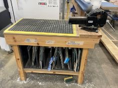 1 x Wooden Workbench With Heavy Duty Sealey 150mm Bench Vice - 116(L) X 60(W) X 87(H) cm - Ref: