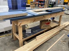 1 x Wooden Workbench - 240(L) X 59(W) X 87(H) cm - Ref: LB118 - CL1019 - Location: Waltham Abbey