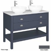 1 x TRISTAN ALEXANDER Aldridge 1200mm 2-Drawer Washstand In Slate Grey - Handmade In The Uk - RRP £