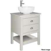 1 x TRISTAN ALEXANDER Claremont 600mm 2-Drawer Washstand - Colour: Joanna - Handmade In The Uk - RRP