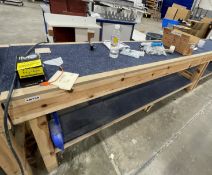 1 x Wooden Work Bench - 240(L) X 60(W) X 88(H) cm - Ref: LB158 - CL1019 - Location: Waltham Abbey