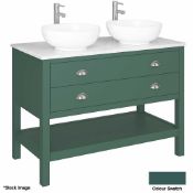 1 x TRISTAN ALEXANDER Aldridge 1200mm 2-Drawer Washstand In Goblin Grey - Handmade In The Uk -