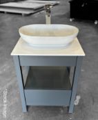 1 x TRISTAN ALEXANDER Glyndebourne 600mm 1 Drawer Washstand In Slate Grey - Handmade In The Uk - RRP