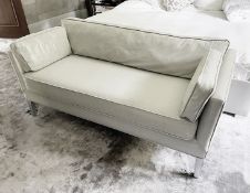 1 x Harrington Small Luxury Upholstered 1.6-metre Sofa in a Glittery Green Premium Fabric  -