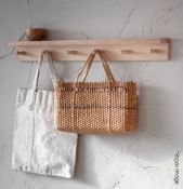 1 x Hambledon Raw Oak 6-Peg Wall Shelf - Original RRP £60.00 - Ref: GTC804 - CL1017 - Location: