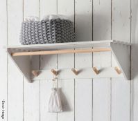 1 x Melcombe Solid Wood Slatted Laundry Shelf in Lily White - Original RRP £85.00 - Ref: GTC843 -