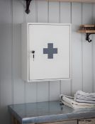1 x Original First Aid Wall Cabinet In Chalk - Steel - Boxed - RRP £75.00 - Ref: GTC256/GTC2P10 -