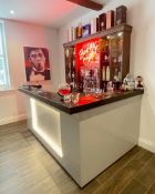1 x Bespoke Home Bar With Illuminated Frontage, Backbar Display Units, and Bottle Coolers