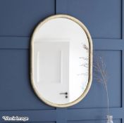 1 x Novello Wall Mirror in a Curved Metal Frame with an Antique Brass Finish - Original RRP £111.