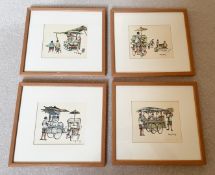 4 x Framed Art Prints by Alex Leong Penang - CL1020 - NO VAT ON THE HAMMER - Location: Altrincham