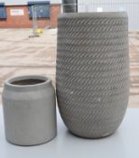 2 x Planters - Bramdean Tall Planter And Small Draycott Planter - Ref: GTC299/GTC2P11 - CL1017 -