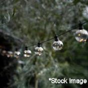 2 x Solar Festoon Lights - 10 Bulbs Each - Black - Boxed - RRP £80.00 - Ref: GTC548/GTCC13 -