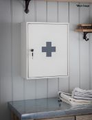 1 x First Aid Wall Cabinet In Chalk - Steel - Boxed - Ref: GTC557/GTCC13 - CL1017 - Location: