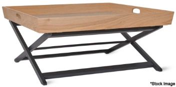 1 x Clockhouse Butlers Coffee Table Square - Carbon & Natural - RRP £370.00 - Ref: GTC307/GTCP4 -