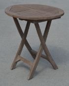 1 x Round Wooden Ø70cm Folding Outdoor Dining Table - Ref: GTC800 - CL1017 - Location: Altrincham
