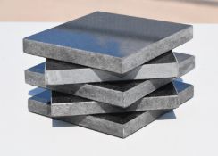 1 x Set Of 5 Square Marble Coasters - Black - Ref: GTC530/GTCC12 - CL1017 - Location: Altrincham