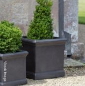 Pair of Boxgrove Fibre Clay Planters in Black - Original RRP £155.00 - Ref: GTC815+816 - CL1017 -