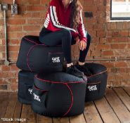 1 x GAME OVER Ergonomic Gaming Oval Foot Rest Beanbag Stool with 2 x Pockets - Ref: MRS117 - WH2/