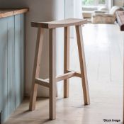 1 x Clockhouse Tall Wooden Stool - Raw Oak - Boxed - RRP £225.00 - Ref: GTC246/GTC2P9 - CL1017 -