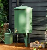 1 x Classic 100-Litre Steel Water Butt, Powder Coated in Thistle Green - Original RRP £199.95 - Ref: