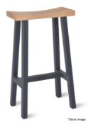 1 x Clockhouse Solid Wood Bar Stool with Carbon Grey Legs - Original RRP £225.00 - Ref: GTC812 -