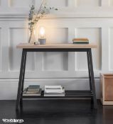 1 x Clockhouse Solid Wood Console Table with Carbon Grey Legs - Original RRP £400.00 - See Condition