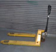 1 x Pallet Pump Truck with Wide Forks - Working Condition - Ref: TG106* - CL1023 - Location: