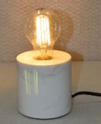 1 x GARDEN TRADING Lansdowne Table Lamp - White Marble - Ref: GTC200/GTCC1 - CL1017 - Location: