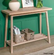 1 x Hambledon Solid Oak Console Table - Original RRP £400.00 - Ref: GTC809 - CL1017 - Location: