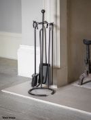 1 x Filkins Fireside Tool Set In Black - Boxed - RRP £50.00 - Ref: GTC523/GTCC12 - CL1017 -