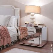 1 x PORADA 'Queen' Luxury 2-Drawer Mirrored Bedside Unit  - Original Price £2,033 - Ref: 5223638/