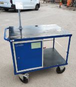 1 x Rodata Cart 4 Mobile Powered Workstation Cart Featuring 240v Plug Sockets, Monitor Mount and a
