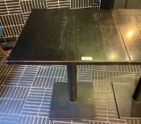 1 x Restaurant Dining Table Featuring an Dark Top and Black Pedrali Pedestal