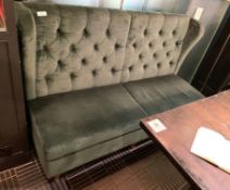 1 x Chesterfield Style Banquette Seating Sofa - Studded Wing Back Restaurant Seating Upholstered