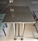 4 x Industrial Style Wall Mounted Wall Tables Featuring Industrial Pipe Bases - Dimensions: H75 x W1